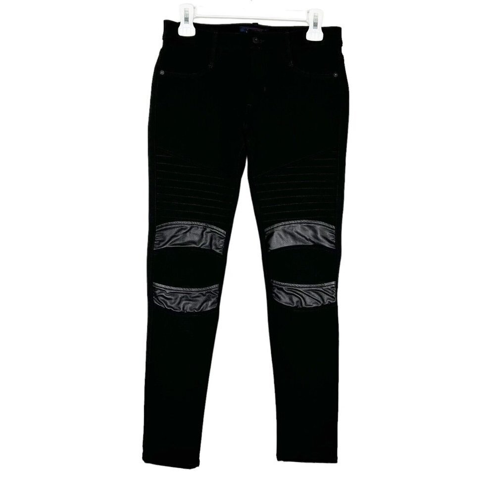 James Jeans Moto Skinny Jeans Womens Size 28 Black Ponte